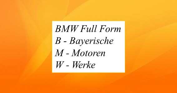 BMW Full Form 