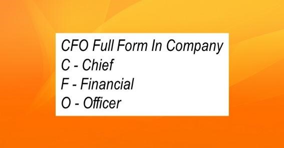 CFO Full Form In Company