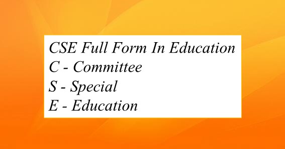 CSE Full Form In Education 