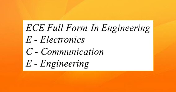 ECE Full Form In Engineering