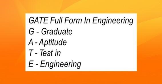 GATE Full Form In Engineering