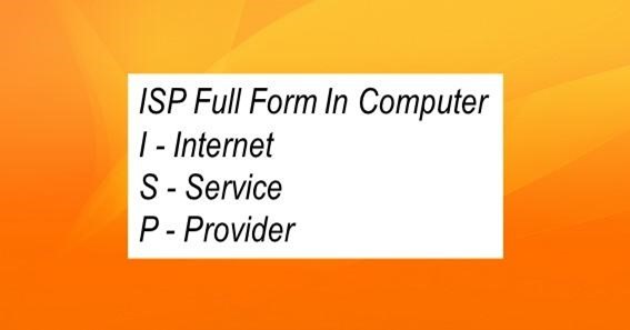 ISP Full Form In Computer