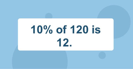 10% of 120 is 12